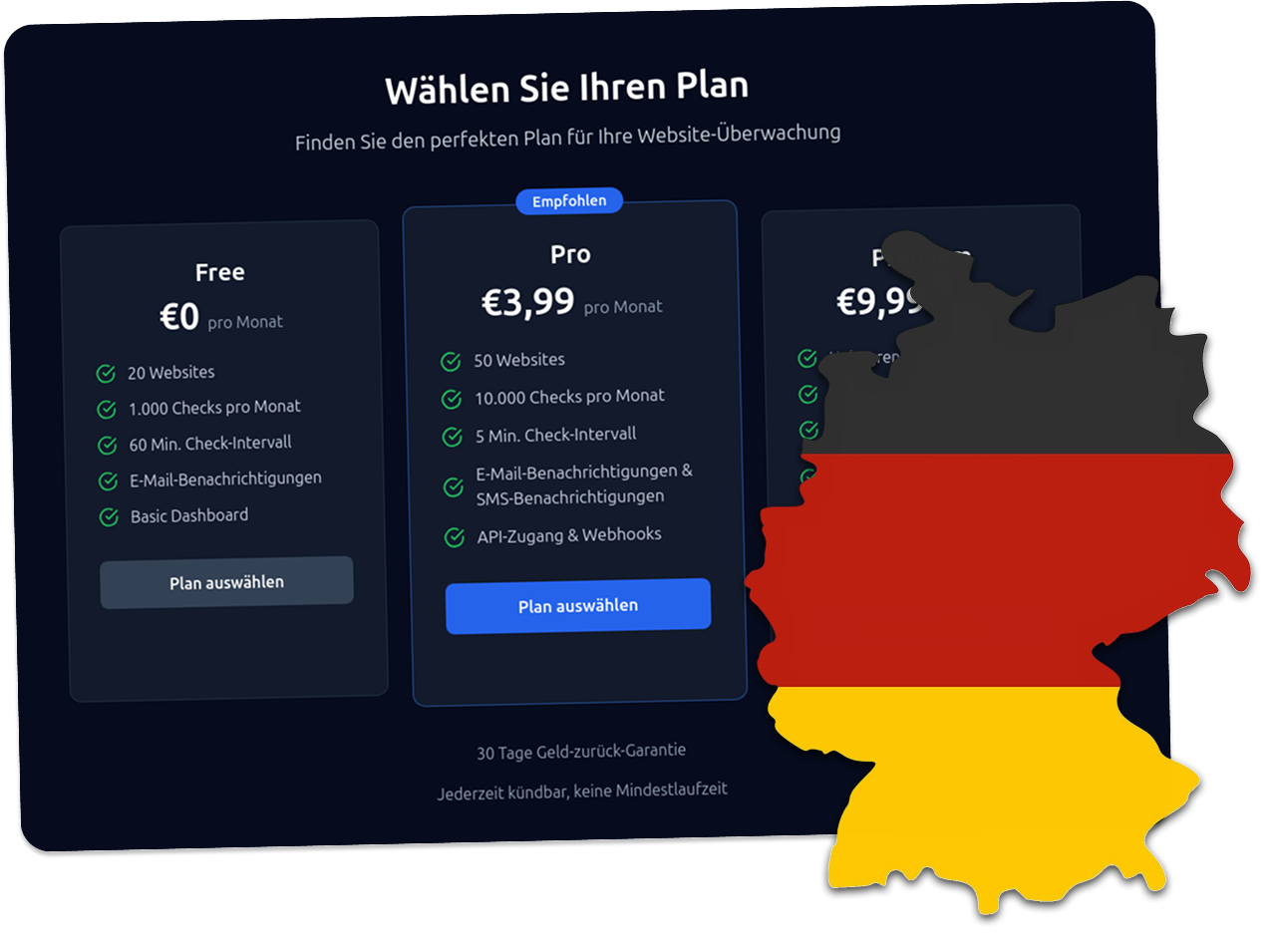 Website Überwachung kostenlos und in Deutschland entwickelt. Mit fairem Preismodell für Freelancer und Agenturen.