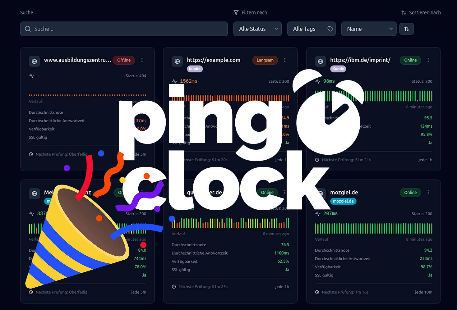 Website Überwachung kostenlos und aus Deutschland - PingOClock