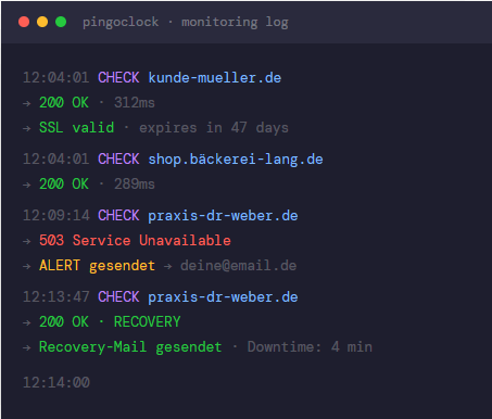 Website Update Monitoring für Freelancer